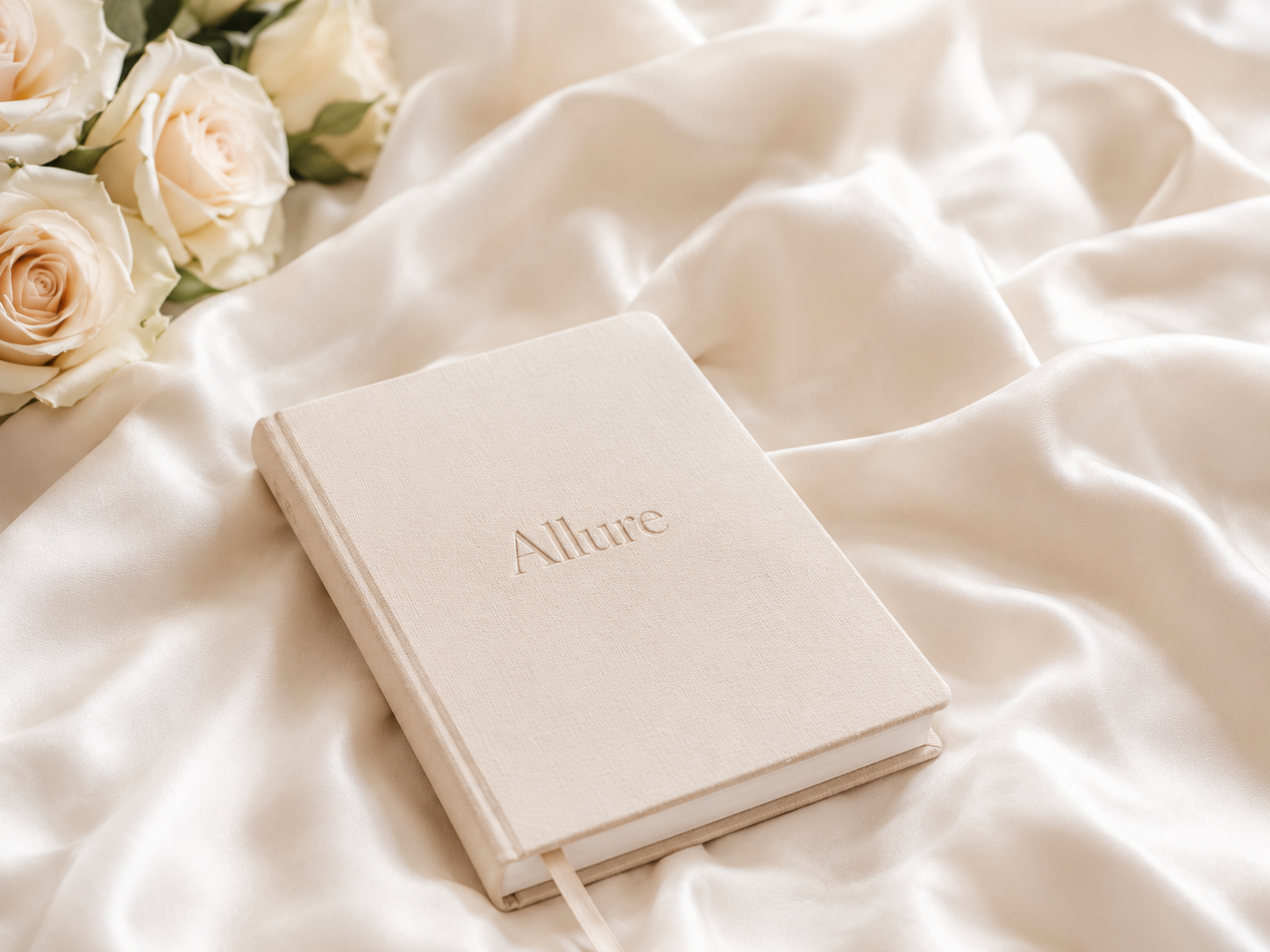 Allure notebook on silk with roses