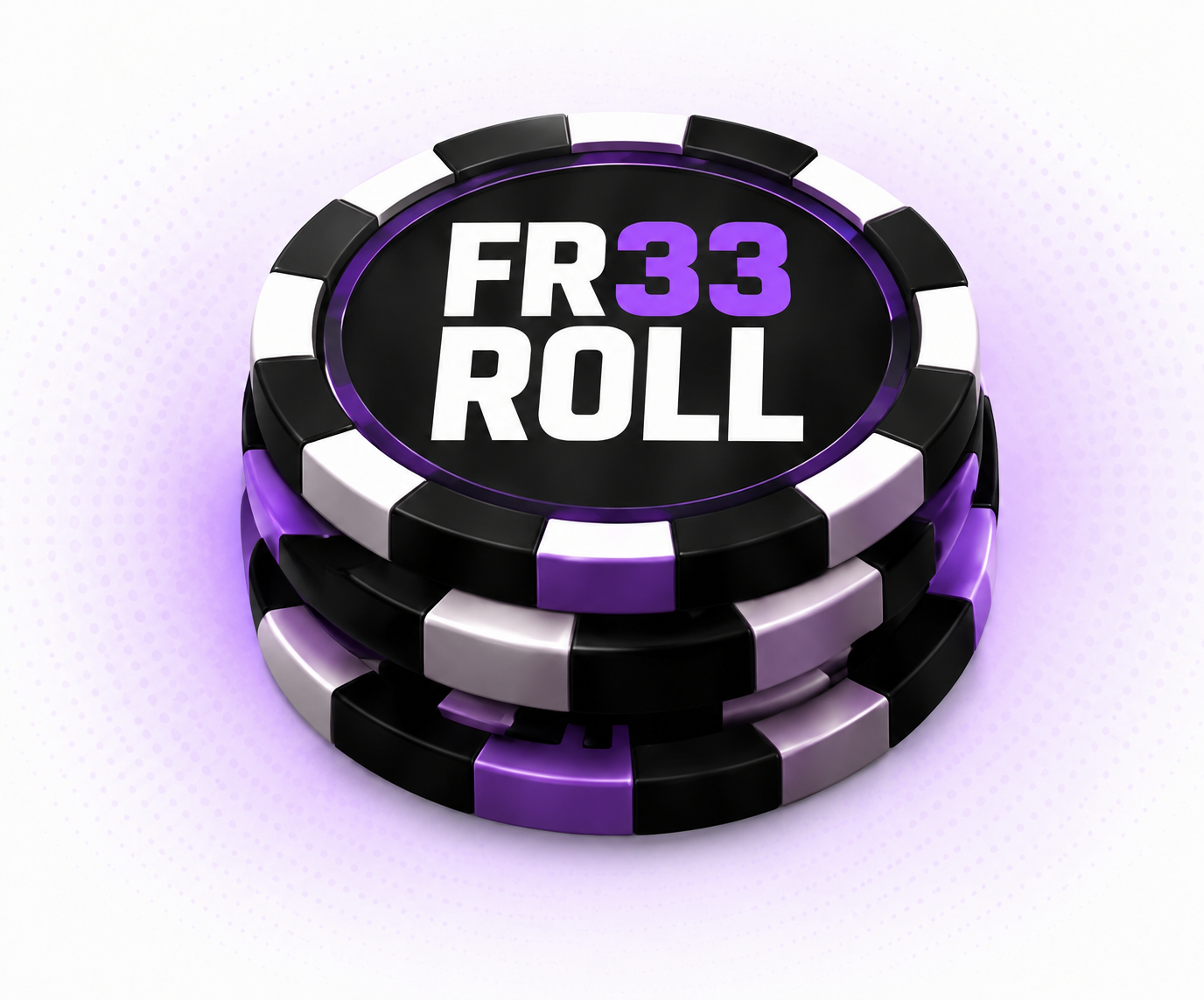 FR33ROLL chip stack with white 33 logo