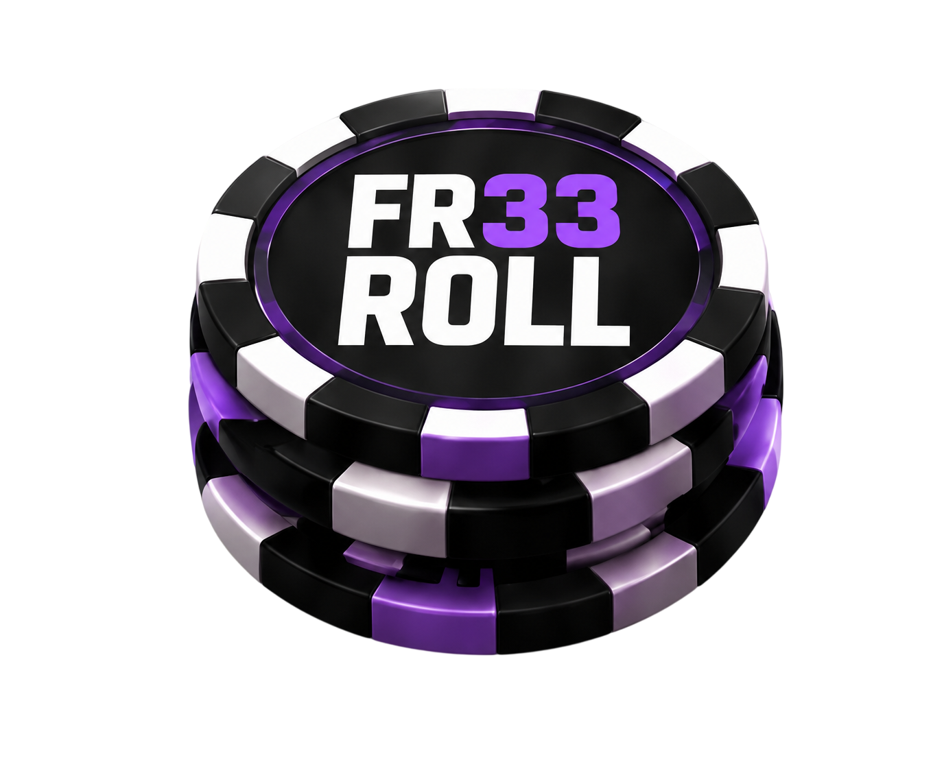 FR33ROLL poker chip graphic, top half